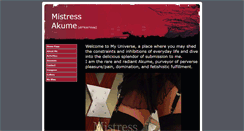 Desktop Screenshot of mistressakume.com